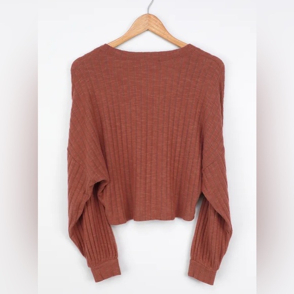 Style Forecast Rust Red Ribbed Sweater Top size XS - Picture 7 of 8